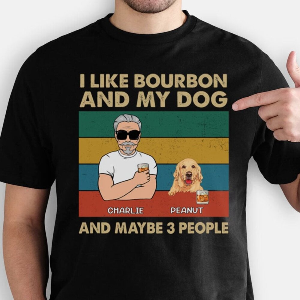 I Like My Dogs, Father's Day Gifts, Dark Color Custom T Shirt, Personalized Gift
